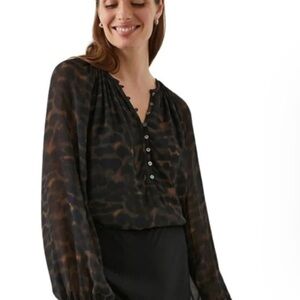 Rails Indi Blouse in Umber Leopard Medium